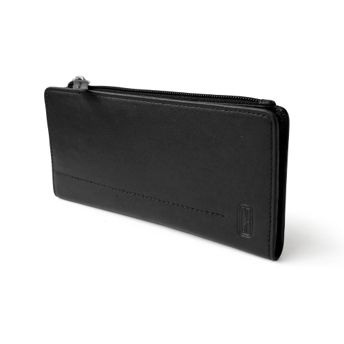 Club Rochelier Slim Ladies Clutch With Top Zipper Black