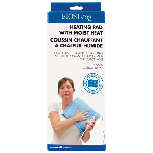 BIOS Living 12" x 15" Heating Pad with Moist Heat Technology