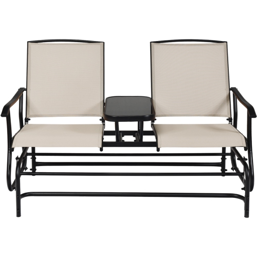 Chaise berçante extérieure double pour 2 personnes avec table centrale de PatioJoy