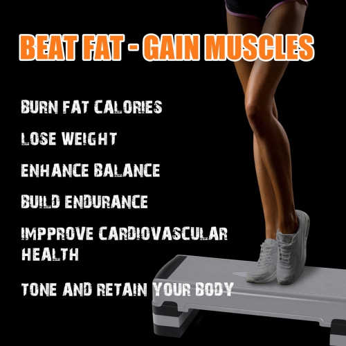 Gymax Exercise Aerobic Step Adjustable Height Step Platform w/ 4 Removable Risers