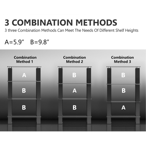 FITUEYES Stereo Stand Media Component Stand Audio Cabinet AV Shelf for TV / Xbox One/ PS4 with 4 Tier