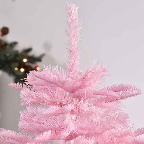 HOMCOM 4FT Artificial Christmas Tree Holiday Xmas Tree Decoration with Automatic Open for Home Party, Pink