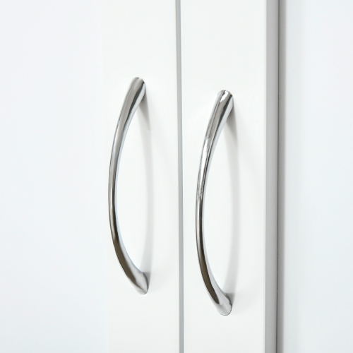 HOMCOM Kitchen Cart, Utility Trolley, Small Kitchen Island with Storage Drawer & Side Hooks for Dining Room, White