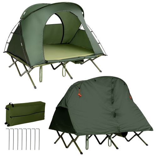 Gymax 2-Person Outdoor Camping Tent Cot Elevated Compact Tent Set