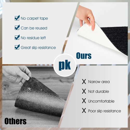 Gymax 15 PCS Slip-resistant Stair Mats 30'' x 8'' Non-Slip Stair Treads Carpet