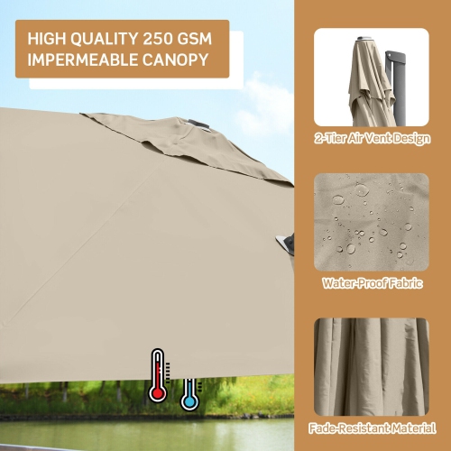 Gymax 10FT Square Offset Patio Umbrella Outdoor Aluminum Cantilever Umbrella