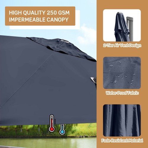 Gymax 10FT Square Offset Patio Umbrella Outdoor Aluminum Cantilever Umbrella