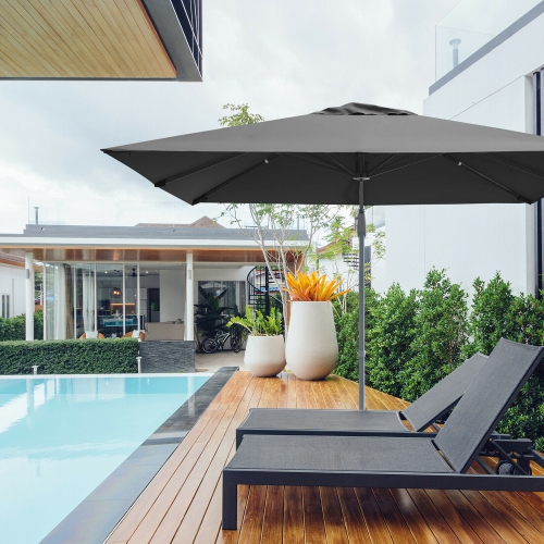 GYMAX  10Ft Square Offset Patio Umbrella Outdoor Aluminum Cantilever Umbrella