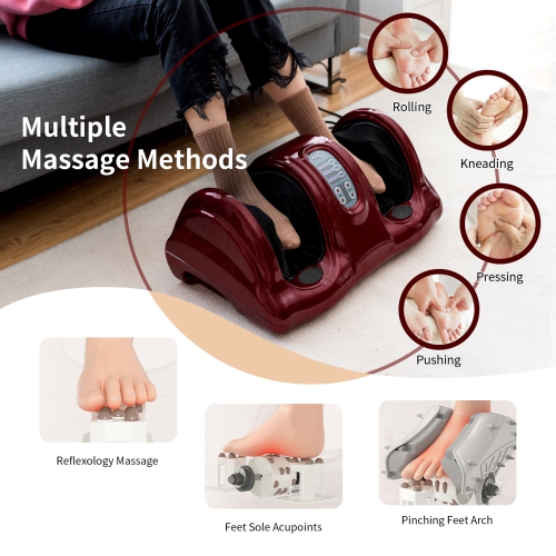 Gymax Rolling Foot Massager Shiatsu Foot Massage Machine w/ Remote Control