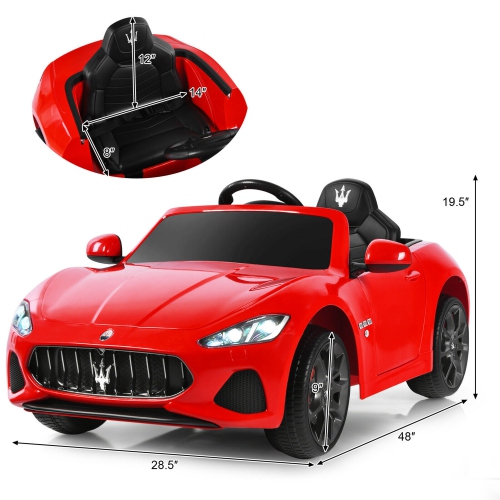 Gymax 12V Kids Ride On Car Licensed Maserati GranCabrio w/Remote Control & Music