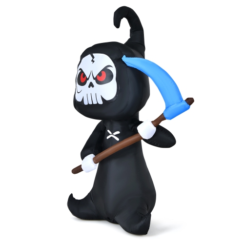 Gymax 6ft Inflatable Ghost Blow Up Halloween Decoration w/ Built-in LED Lights