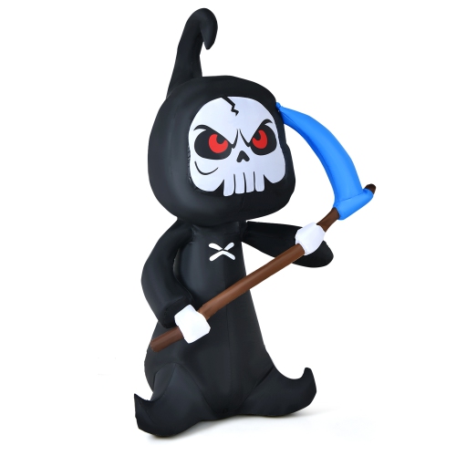 Gymax 6ft Inflatable Ghost Blow Up Halloween Decoration w/ Built-in LED Lights