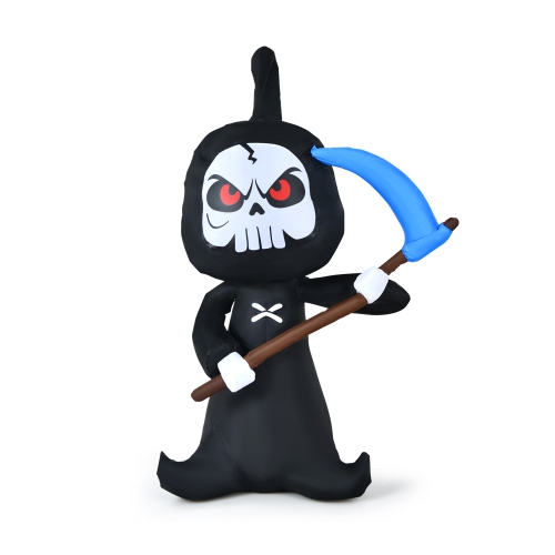 Gymax 6ft Inflatable Ghost Blow Up Halloween Decoration w/ Built-in LED Lights