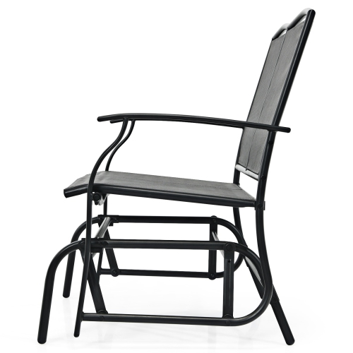 Patiojoy 2 Person Swing Glider Bench Patio Rocking Lounge Chair w/Steel Frame for Garden Backyard Balcony Gray