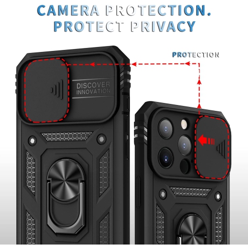 navor Universal Car Mount & Military-Grade Hard Case Compatible with iPhone 13 Pro 6.1 inches, Ring Car Mount Kickstand Shockproof Full Body