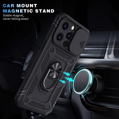 navor Universal Car Mount & Military-Grade Hard Case Compatible with iPhone 13 Pro 6.1 inches, Ring Car Mount Kickstand Shockproof Full Body