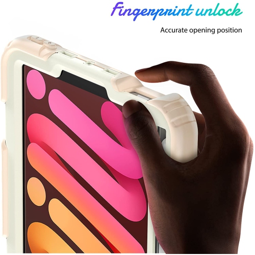 navor Rugged Cover with Screen Protection for iPad Mini 6th Gen 8.3" Rotatable Kickstand Shoulder & Hand Strap Shockproof Heavy Duty Protective Case