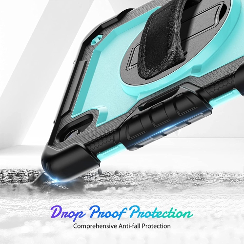 navor Rugged Cover with Screen Protection for iPad Mini 6th Gen 8.3" Rotatable Kickstand Shoulder & Hand Strap Shockproof Heavy Duty Protective Case