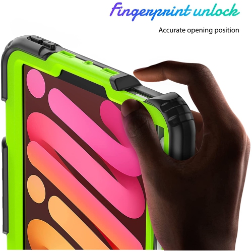 navor Rugged Cover with Screen Protection for iPad Mini 6th Gen 8.3" Rotatable Kickstand Shoulder & Hand Strap Shockproof Heavy Duty Protective Case