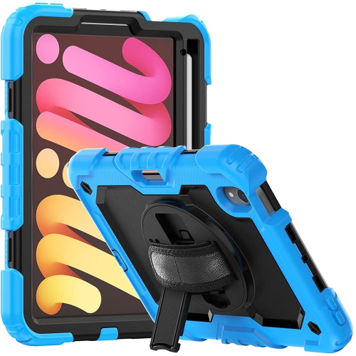 NAVOR  Rugged Cover \w Screen Protection for Ipad Mini 6Th Gen (2021) 8.3" Rotatable Kickstand Shoulder & Hand Strap Shockproof Heavy Duty Protective