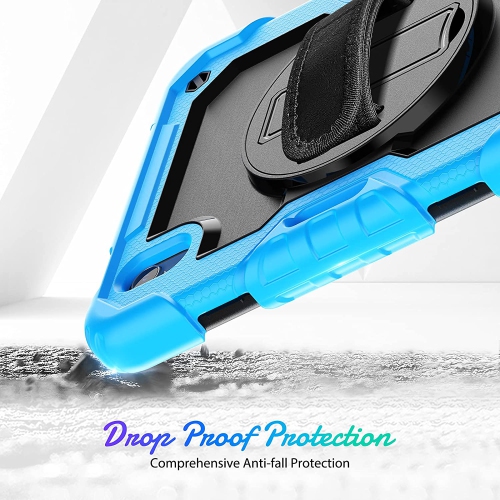 navor Rugged Cover with Screen Protection for iPad Mini 6th Gen 8.3" Rotatable Kickstand Shoulder & Hand Strap Shockproof Heavy Duty Protective Case