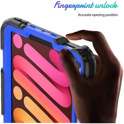 navor Rugged Cover with Screen Protection for iPad Mini 6th Gen 8.3" Rotatable Kickstand Shoulder & Hand Strap Shockproof Heavy Duty Protective Case