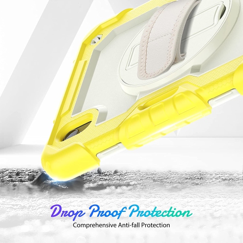 navor Rugged Cover with Screen Protection for iPad Mini 6th Gen 8.3" Rotatable Kickstand Shoulder & Hand Strap Shockproof Heavy Duty Protective Case