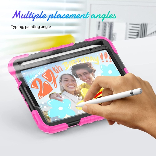 navor Rugged Cover with Screen Protection for iPad Mini 6th Gen 8.3" Rotatable Kickstand Shoulder & Hand Strap Shockproof Heavy Duty Protective Case