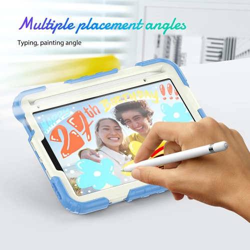 navor Rugged Cover with Screen Protection for iPad Mini 6th Gen 8.3" Rotatable Kickstand Shoulder & Hand Strap Shockproof Heavy Duty Protective Case