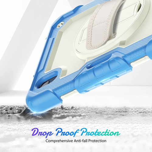 navor Rugged Cover with Screen Protection for iPad Mini 6th Gen 8.3" Rotatable Kickstand Shoulder & Hand Strap Shockproof Heavy Duty Protective Case