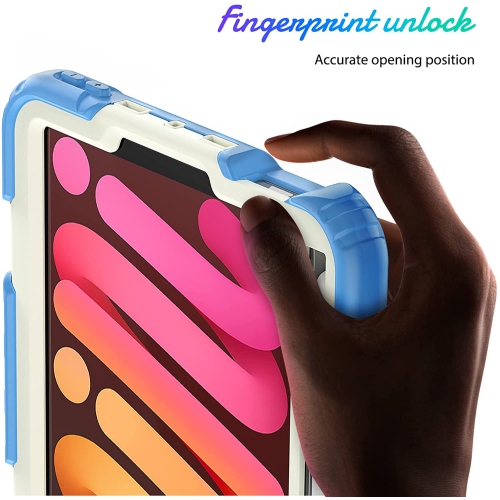 navor Rugged Cover with Screen Protection for iPad Mini 6th Gen 8.3" Rotatable Kickstand Shoulder & Hand Strap Shockproof Heavy Duty Protective Case