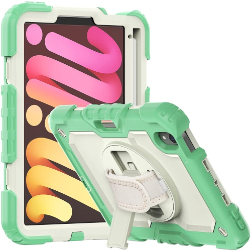 NAVOR  Rugged Cover w Screen Protection for Ipad Mini 6Th Gen (2021) 8.3" Rotatable Kickstand Shoulder & Hand Strap Shockproof Heavy Duty Protective