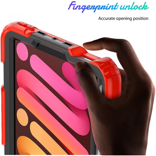 navor Rugged Cover with Screen Protection for iPad Mini 6th Gen 8.3" Rotatable Kickstand Shoulder & Hand Strap Shockproof Heavy Duty Protective Case