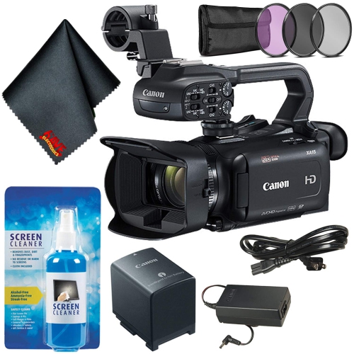 Canon XA15 Compact Full HD Camcorder Bundle w/Filter Kit