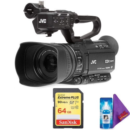 JVC GY-HM180 Ultra HD 4K Camcorder with HD-SDI + Pro Memory Card Bundle