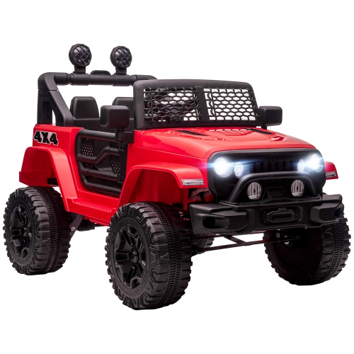 Camion tout-terrain 12&nbsp;V d'Aosom pour VUS d'enfants alimenté par batterie électrique avec télécommande, vitesse réglable, rouge