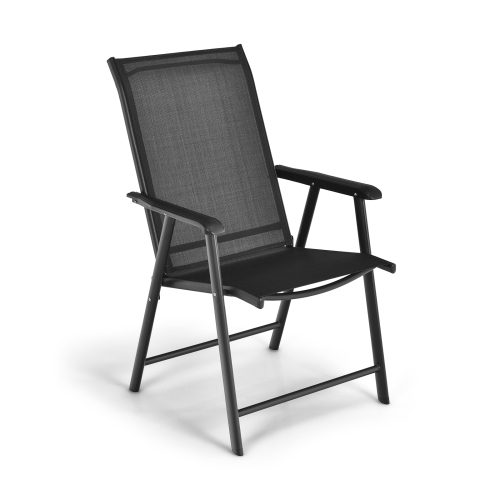 Patiojoy 4PCS Patio Dining Chairs Lawn Chair with Armrest Portable Folding Chairs for Camping