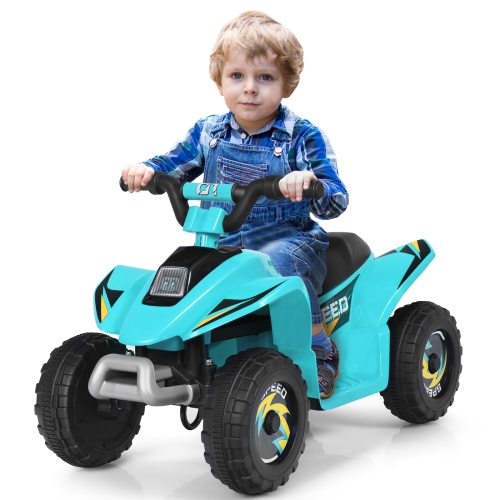 TOPBUY  6V Kids Mini Electric Quad Atv Battery Powered Toddler Ride On Toy In Blue