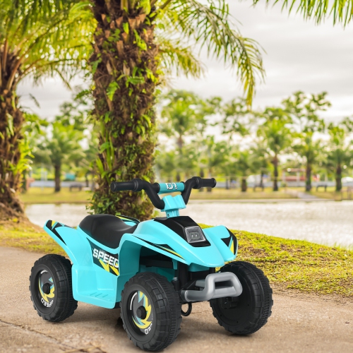 Topbuy 6V Kids Mini Electric Quad ATV Battery Powered Toddler Ride On Toy Blue