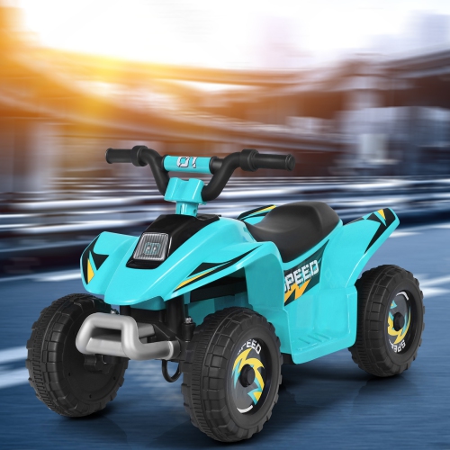 Topbuy 6V Kids Mini Electric Quad ATV Battery Powered Toddler Ride On Toy Blue