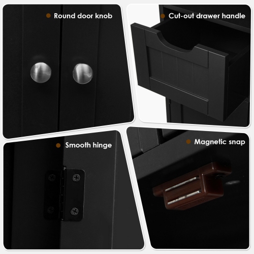 Topbuy Wooden Floor Storage Cabinet For Livingroom Bathroom Office w/Open Shelf, 2 Doors and 2 Drawers