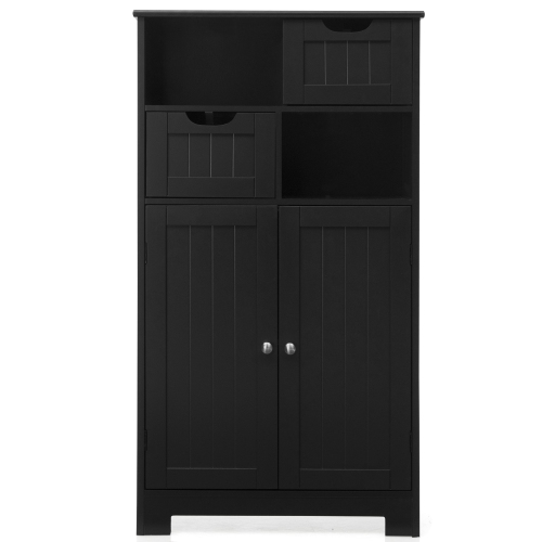 Topbuy Wooden Floor Storage Cabinet For Livingroom Bathroom Office w/Open Shelf, 2 Doors and 2 Drawers