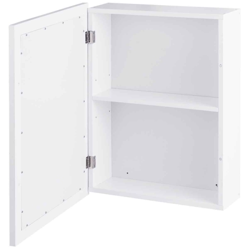 Topbuy Bathroom Mirror Cabinet Two Shelves Adjustable Storage Cupboard White