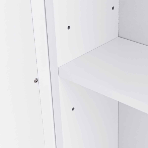 Topbuy Bathroom Mirror Cabinet Two Shelves Adjustable Storage Cupboard White