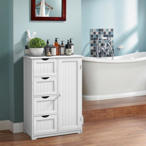 Topbuy 4 Drawer Bathroom Cabinet Storage Wooden