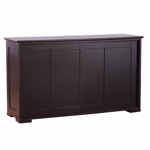 Topbuy Wood Buffet Cupboard Kitchen Storage Cabinet Sideboard w/ Sliding Door Brown