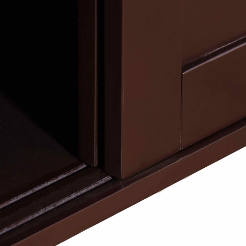Topbuy Wood Buffet Cupboard Kitchen Storage Cabinet Sideboard w/ Sliding Door Brown