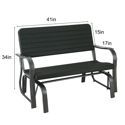 Topbuy Outdoor Patio Steel Bench Loveseat Garden Seat