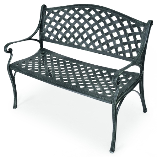 Topbuy Antique Garden Bench Park Yard seat Aluminum Frame Outdoor
