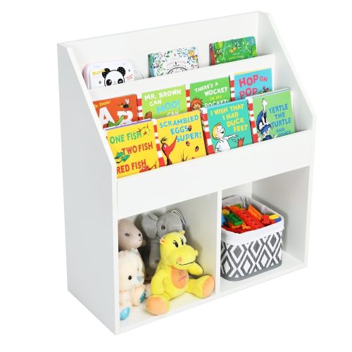 Topbuy Kids Wooden Bookshelf Bookcase Display Rack Toy Storage Cabinet Organizer Holder for Kids Room&Nursery